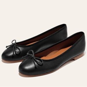 Margaux The Demi Black Leather Ballet Flats Size 9 NWT